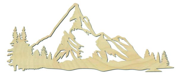 Hory obraz na stenu z drevenej preglejky príroda: Prírodná preglejka - Topoľ natural 80 x 33 cm 3946-48711 PR0324