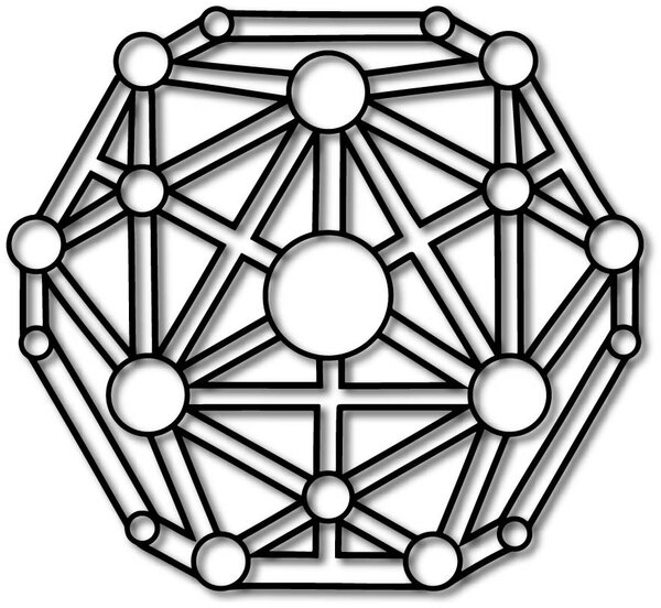 Geometrický obraz na stenu vyrezávaný z drevenej preglejky: Prírodná preglejka - Topoľ natural Rozmer 50 cm 3956-49133 PR0330