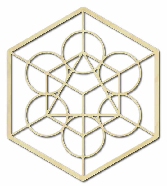 Drevený geometrický obraz na stenu žatva: Prírodná preglejka - Topoľ natural Rozmer 50 cm 3966-50093 PR0336
