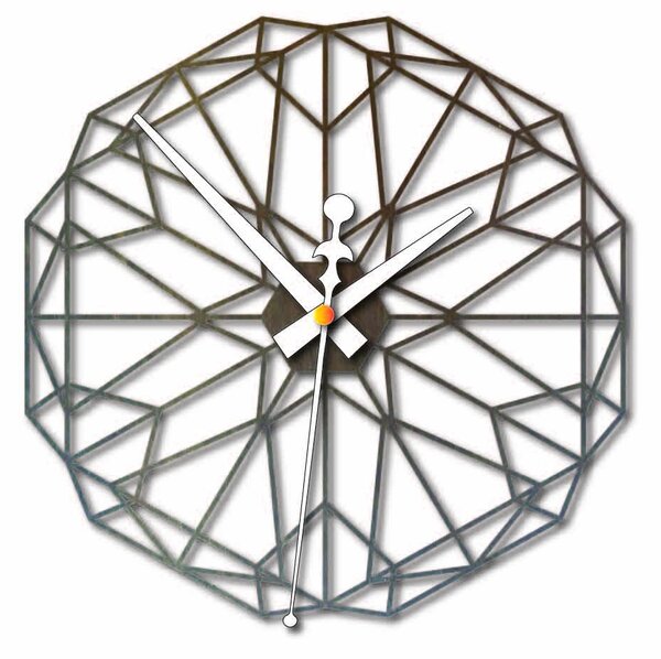 Geometrické hodiny na stenu z drevenej preglejky - CUDO: Prírodná preglejka - Topoľ natural 30 cm 3974-51604 PR0346