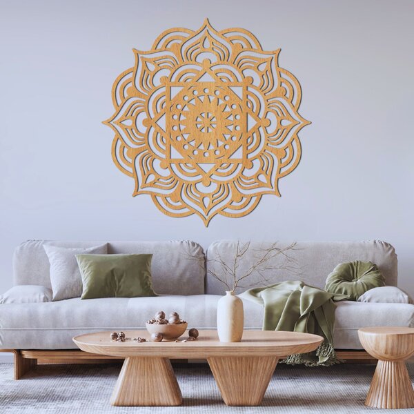 Drevená dekorácia na stenu mandala | ROMANCE: Preglejka Topoľ - Honey 3071 20 cm 3993-88488 PR0353