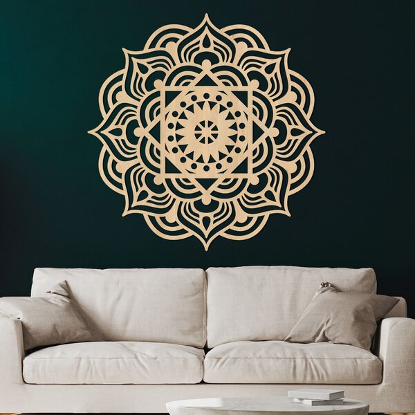 Drevená dekorácia na stenu mandala | ROMANCE: Preglejka Topoľ - Honey 3071 20 cm 3993-88488 PR0353