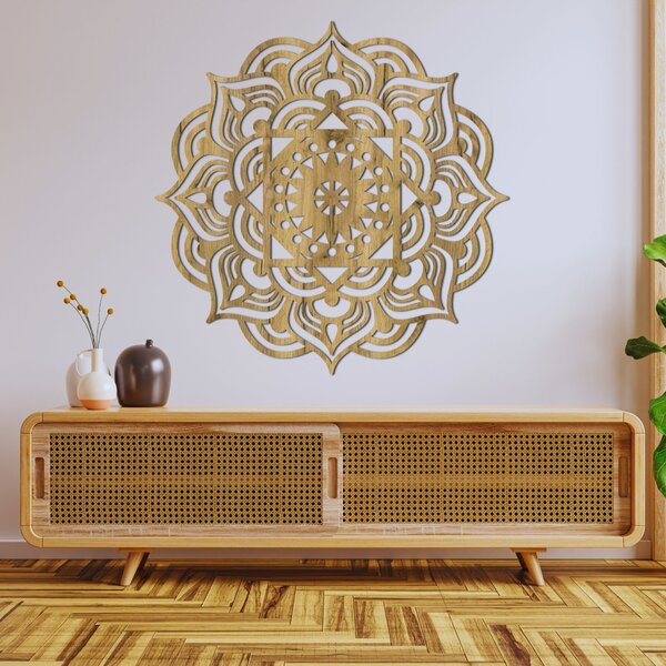 Drevená dekorácia na stenu mandala | ROMANCE: Preglejka Topoľ - Honey 3071 20 cm 3993-88488 PR0353