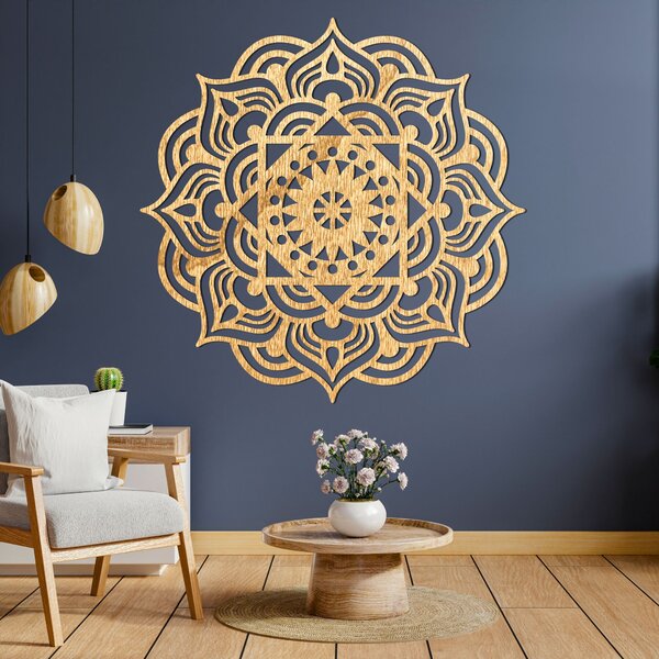Drevená dekorácia na stenu mandala | ROMANCE: Preglejka Topoľ - Honey 3071 20 cm 3993-88488 PR0353
