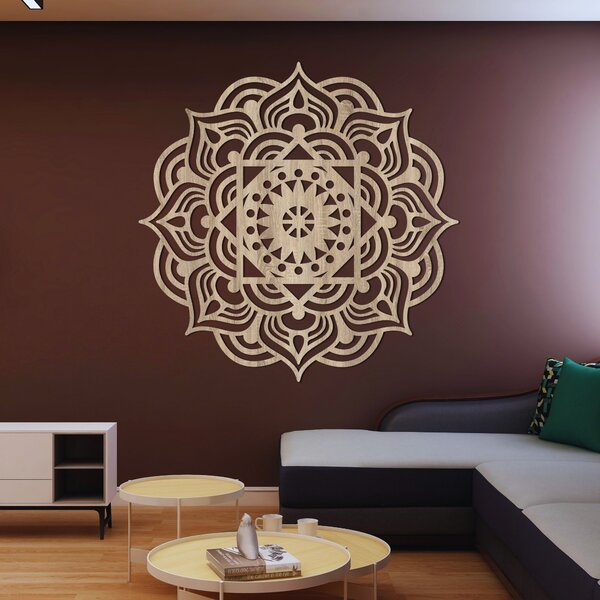 Drevená dekorácia na stenu mandala | ROMANCE: Preglejka Topoľ - Honey 3071 20 cm 3993-88488 PR0353
