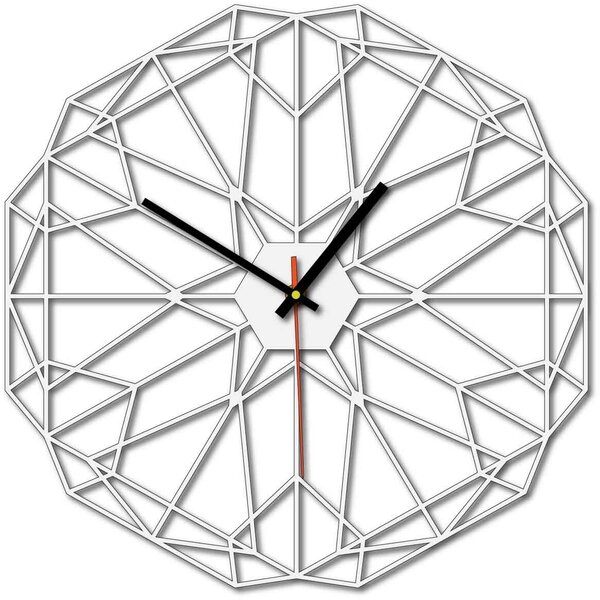 Geometrické nástenné hodiny aj čierne X0097: Šedá kovová Ral 7005 Strieborné ručičky Rozmer 30 x 30 cm 3997-53161 X0097 PLEXI SKLO