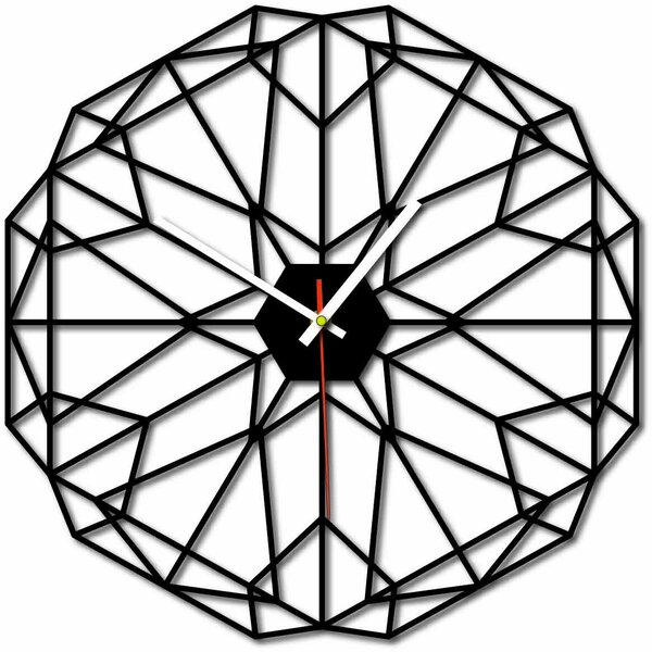 Geometrické nástenné hodiny aj čierne X0097: Šedá kovová Ral 7005 Strieborné ručičky Rozmer 30 x 30 cm 3997-53161 X0097 PLEXI SKLO