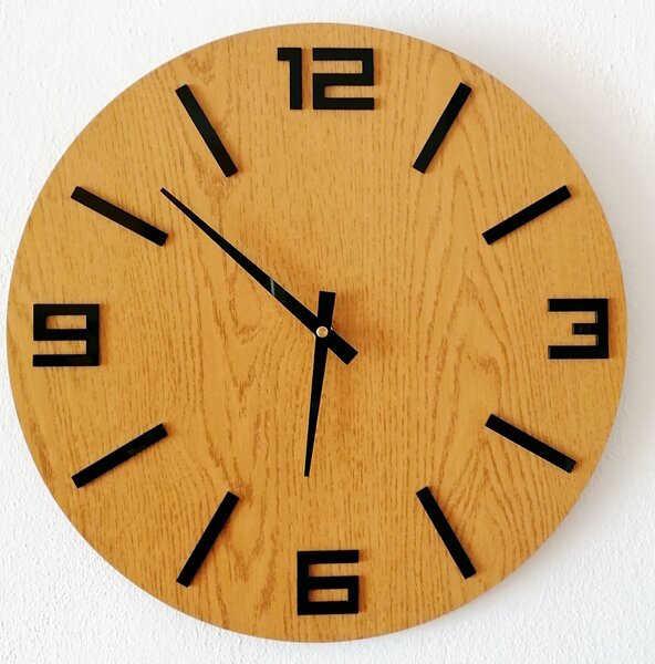 Stylové drevené nástenné hodiny - minimalistický dizajn - JAKFILD: HDF - strieborná 30 cm 4009-55024 HDFK020
