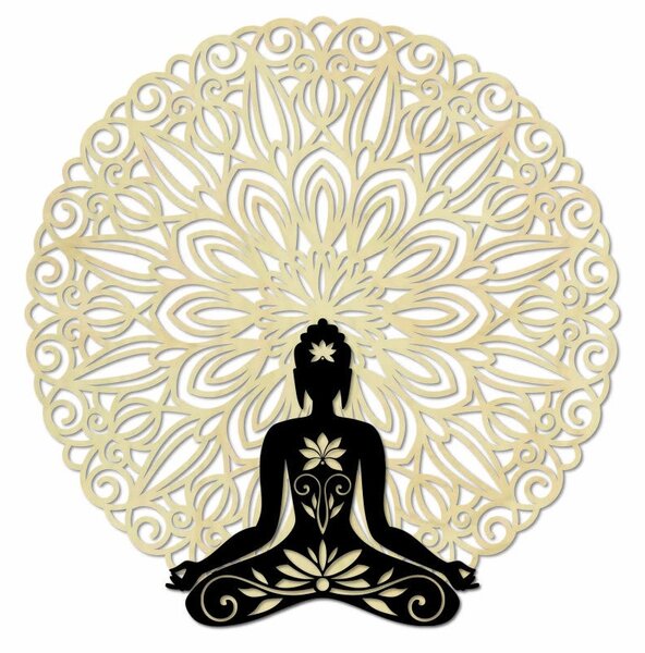 3D Obraz na stenu Buddha v mandale 50, 70, 90 cm: Preglejka Topoľ Preglejka Topoľ Rozmer 50 cm 4007-54819 PR0367