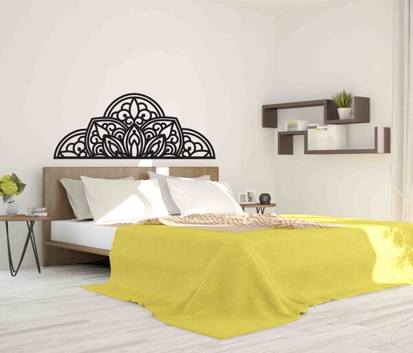 Drevený obraz na stenu polovičná mandala - BOHEMIA: Preglejka - Modrá (moridlo) 37 x 90 cm 4012-55582 PR0370
