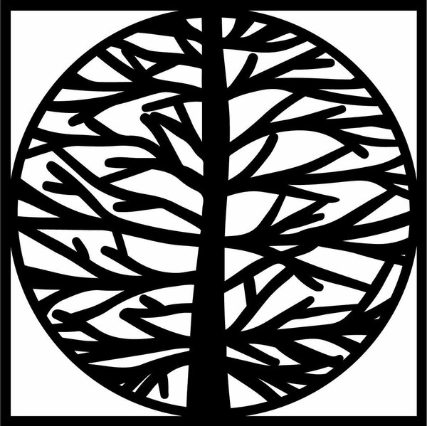 Obraz na stenu strom v ráme MRLVENA: Prírodná preglejka - Topoľ natural Rozmer 40 cm 4016-55826 PR0372-A plywood tree of life