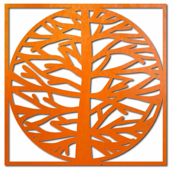 Obraz na stenu strom v ráme MRLVENA: Prírodná preglejka - Topoľ natural Rozmer 40 cm 4016-55826 PR0372-A plywood tree of life