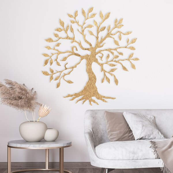 Drevený obraz na stenu strom života - KNEFIX: Preglejka Topoľ - Strieborná 30 cm 4030-83240 PR0383