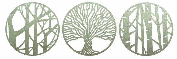 Troj dielny obraz na stenu - YOSED: Prírodná preglejka - Topoľ natural Rozmer 20 cm 4034-56897 PR0386-380-376-385 plywoo