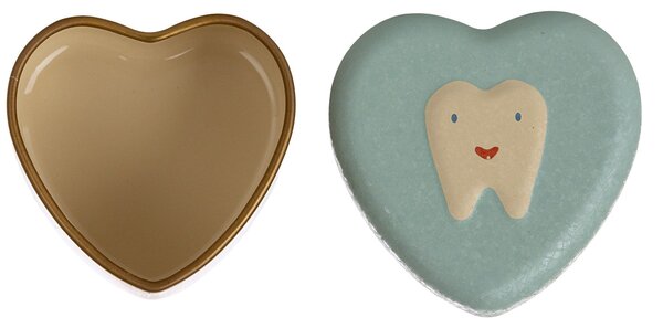 Kovová krabička na zúbky Heart Mint