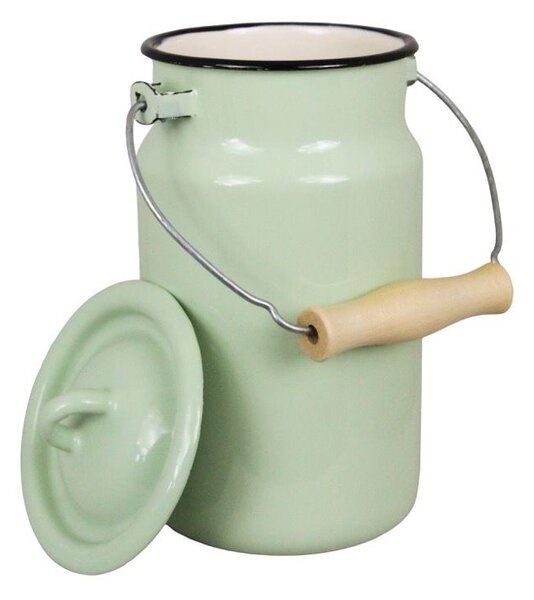 Smaltovaná kanva na mlieko Emils Green 2 l