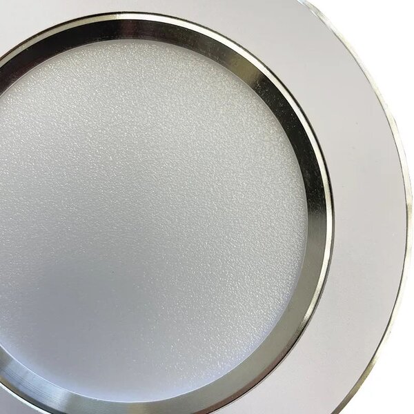 NEDES zapustený LED panel kruh 7,5W / 4000K / biely+strieborný prúžok (LDL321WS)