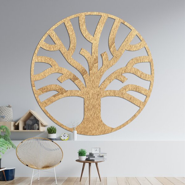 Elegantná drevená dekorácia na stenu strom života - SILVA: Preglejka Topoľ - Honey 3071 20 cm 4050-99691 PR0394