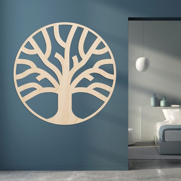 Elegantná drevená dekorácia na stenu strom života - SILVA: Preglejka Topoľ - Honey 3071 20 cm 4050-99691 PR0394