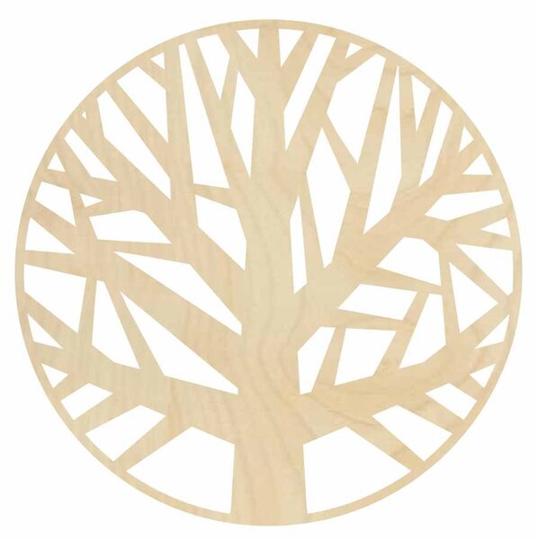 Drevený obraz na stenu strom z preglejky - GOGFOG: Prírodná preglejka - Topoľ natural Rozmer 40 cm 4048-57822 PR0393