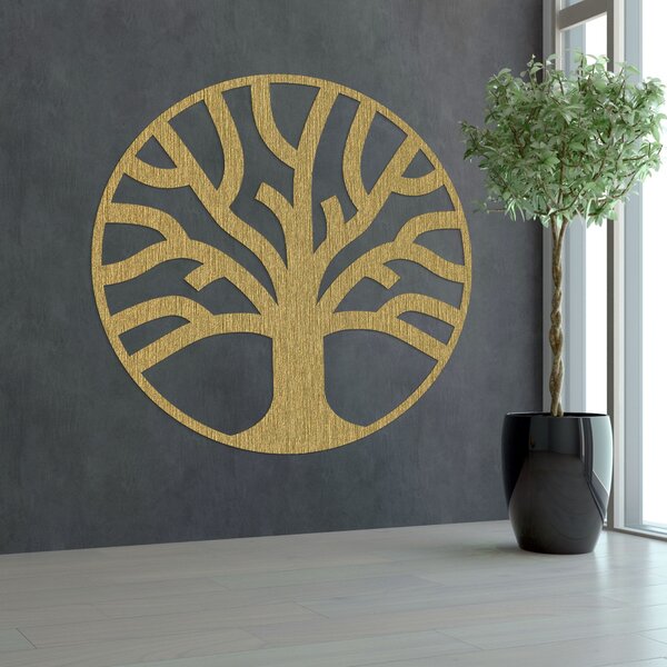 Elegantná drevená dekorácia na stenu strom života - SILVA: Preglejka Topoľ - Honey 3071 20 cm 4050-99691 PR0394