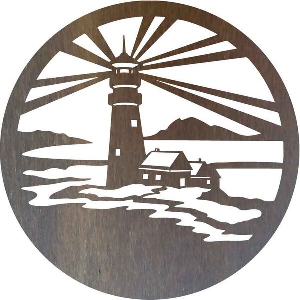 Sentop - Maják moderný obraz na stenu - drevená dekorácia: Prírodná preglejka - Topoľ natural Rozmer 40 cm 4055-58242 PR0396 plywood