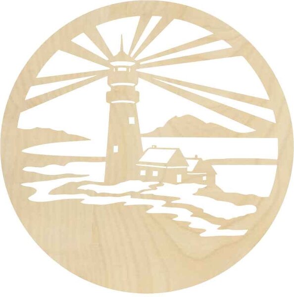Sentop - Maják moderný obraz na stenu - drevená dekorácia: Prírodná preglejka - Topoľ natural Rozmer 40 cm 4055-58242 PR0396 plywood