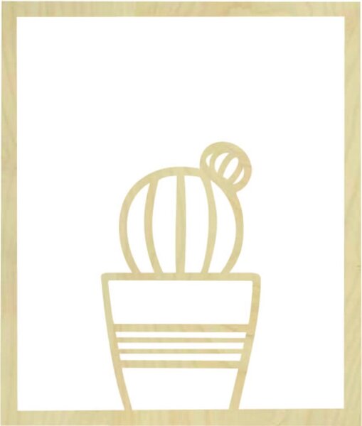 Moderný obraz na stenu - KAKTUS ALDER | SENTOP: Preglejka - Biela farba 40 x 30 cm 4065-61367 PR0398-C plywood