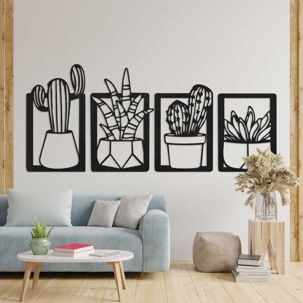 Štvordielny obraz na stenu kaktusy - KOFOIR: HDF - Javor 100 x 40 cm 4070-107275 HDF0402-A-B-C-D