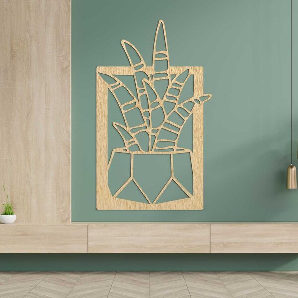 Moderný obraz na stenu sukulent - COCO: Preglejka Topoľ - Honey 3071 90 x 54 cm 4072-107809 PR0402-B