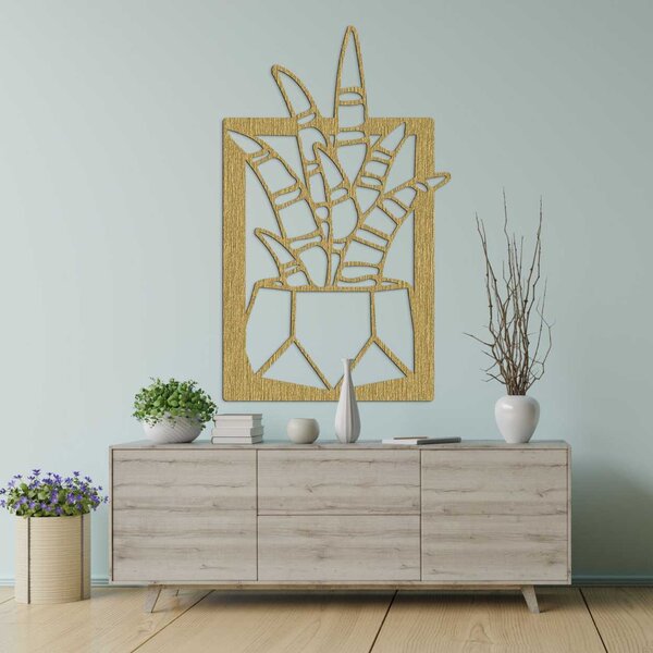 Moderný obraz na stenu sukulent - COCO: Preglejka Topoľ - Honey 3071 90 x 54 cm 4072-107809 PR0402-B