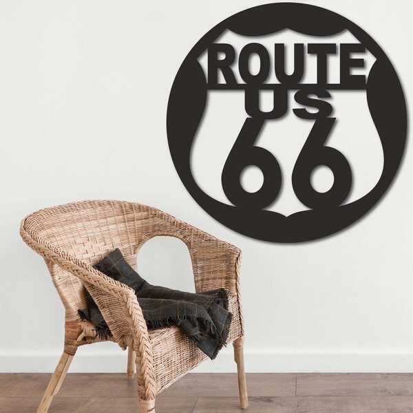 Drevený obraz na stenu U.S. ROUTE 66: Preglejka - Biela farba Rozmer 20 cm 4079-60544 PR0411