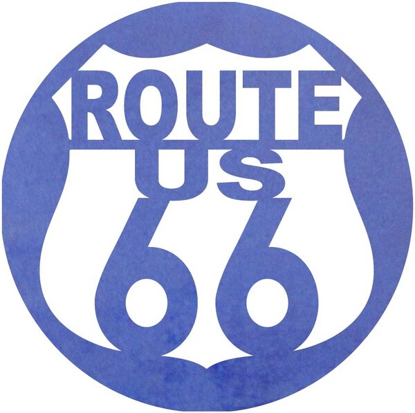 Drevený obraz na stenu U.S. ROUTE 66: Preglejka - Biela farba Rozmer 20 cm 4079-60544 PR0411