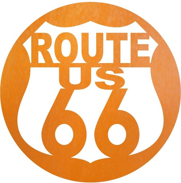 Drevený obraz na stenu U.S. ROUTE 66: Preglejka - Biela farba Rozmer 20 cm 4079-60544 PR0411