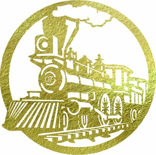 Obraz parného vlaku, historický vlak - ETVAL: Prírodná preglejka - Topoľ natural Rozmer 20 cm 4087-61068 PR0419