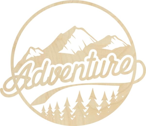 Drevený obraz na stenu s prírodným motívom - ADVENTURE: Prírodná preglejka - Topoľ natural Rozmer 30 cm 4089-61229 PR0421