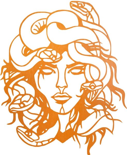 Obraz na stenu msdúza žena - MEDUSA GORGONA: Prírodná preglejka - Topoľ natural 35 x 30 cm 4091-61438 PR0423