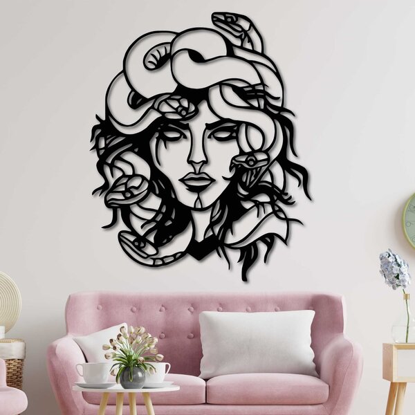Obraz na stenu msdúza žena - MEDUSA GORGONA: Prírodná preglejka - Topoľ natural 35 x 30 cm 4091-61438 PR0423