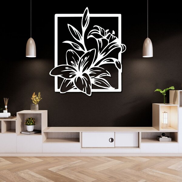 Vyrezávaný obraz na stenu ľalia - INNOCENCE: Preglejka - Honey farba 30 x 37,5 cm 4092-108172 PR0424