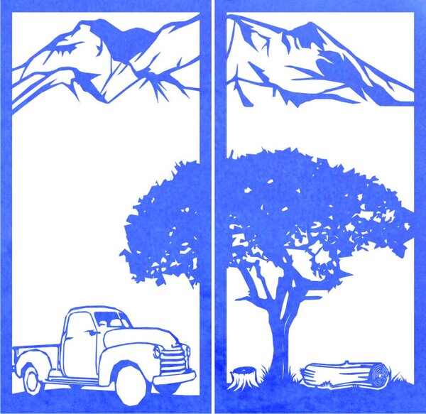 Vyrezávaný dvojdielny obraz na stenu príroda - BULISA: Prírodná preglejka - Topoľ natural 40 x 30 cm 4098-62038 PR0404