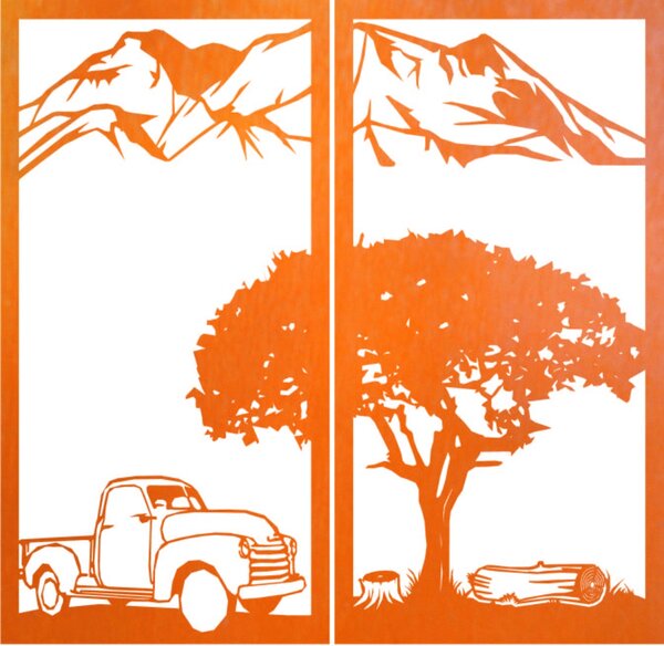 Vyrezávaný dvojdielny obraz na stenu príroda - BULISA: Prírodná preglejka - Topoľ natural 40 x 30 cm 4098-62038 PR0404