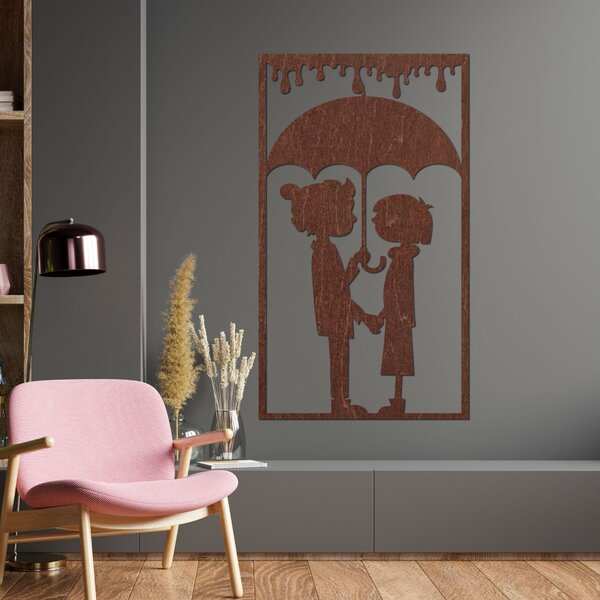 Romantický obraz na stenu - KIESMET: Preglejka Topoľ - Honey 3071 60 x 34 cm 4104-101802 PR0429