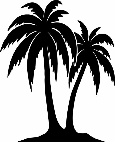 Vyrezávaný obraz na stenu palmy - TROPICAL | SENTOP: Preglejka - Zelená (moridlo) 35 x 30 cm 4103-62230 PR0428 plywood
