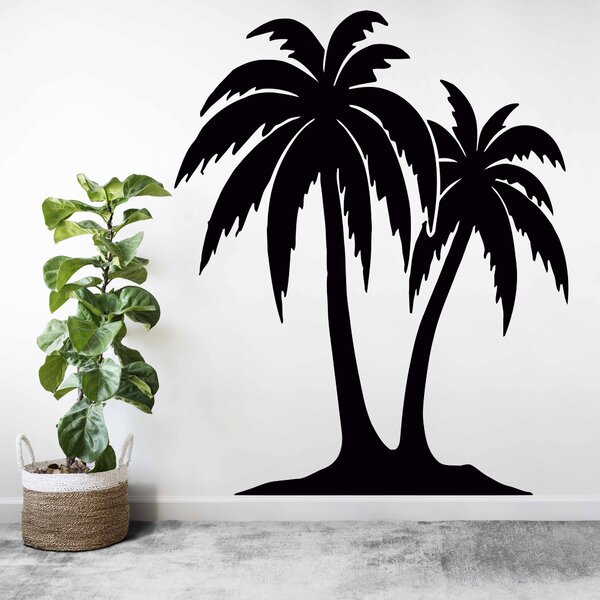Vyrezávaný obraz na stenu palmy - TROPICAL | SENTOP: Preglejka - Zelená (moridlo) 35 x 30 cm 4103-62230 PR0428 plywood