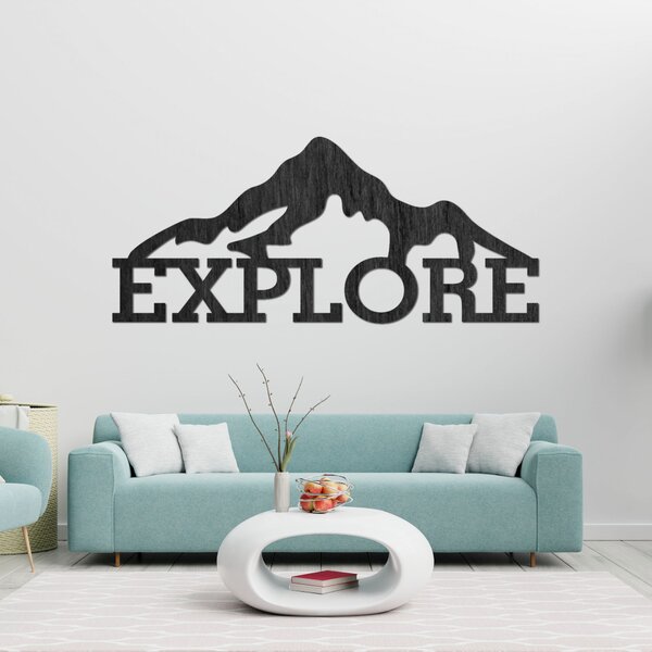 Vyrezávaný obraz z dreva hory - EXPLORE: Preglejka Topoľ - bez povrchovej úpravy 60 x 26 cm 4101-84086 PR0407