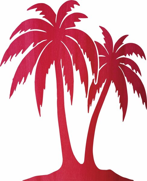 Vyrezávaný obraz na stenu palmy - TROPICAL | SENTOP: Preglejka - Zelená (moridlo) 35 x 30 cm 4103-62230 PR0428 plywood