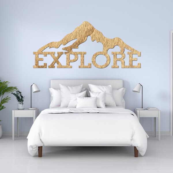 Vyrezávaný obraz z dreva hory - EXPLORE: Preglejka Topoľ - bez povrchovej úpravy 60 x 26 cm 4101-84086 PR0407