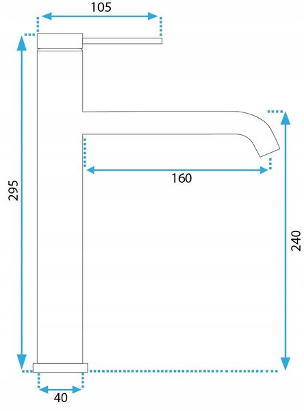 Rea Clif, vysoká umývadlová batéria h-295, zlatá matná, REA-B5329