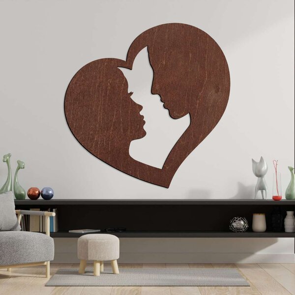 Romantický obraz na stenu pár v srdci - LOVE YOU: Preglejka Topoľ - Honey 3071 30 cm 4114-102628 PR0436