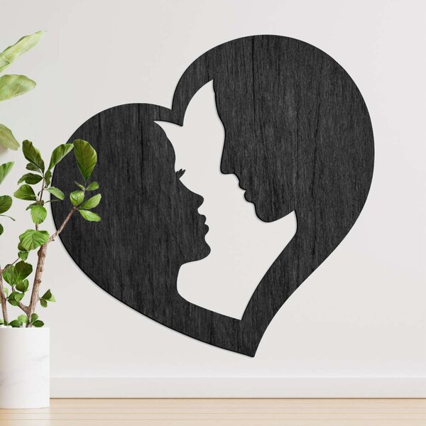 Romantický obraz na stenu pár v srdci - LOVE YOU: Preglejka Topoľ - Honey 3071 30 cm 4114-102628 PR0436
